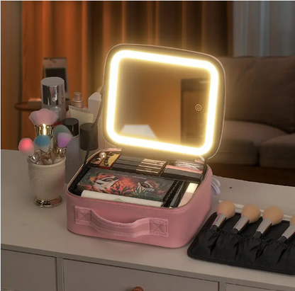 ORGANIZADOR DE MAQUILLAJE CON ESPEJO LED