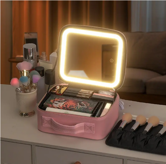 ORGANIZADOR DE MAQUILLAJE CON ESPEJO LED