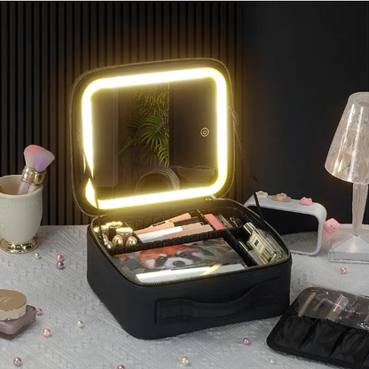 ORGANIZADOR DE MAQUILLAJE CON ESPEJO LED
