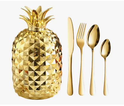 JUEGO DE CUBIERTOS EN FORMA DE PIÑA