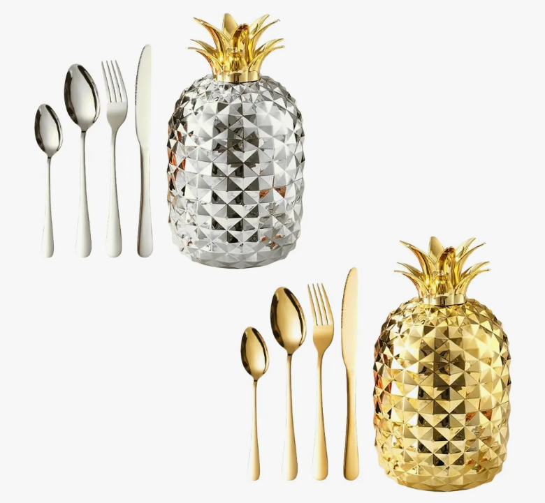 JUEGO DE CUBIERTOS EN FORMA DE PIÑA